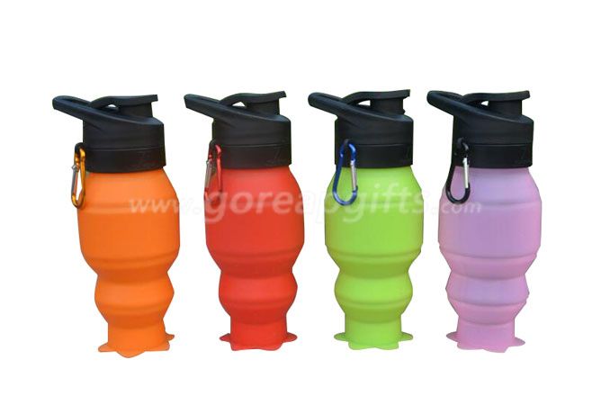 new items 2016 novelty gifts Best Eco friendly small silicon squeeze bottles foldable water bottle