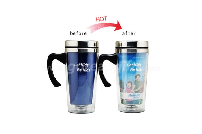 Advertising auto cup color changing travel mug stainless steel  for wholesale