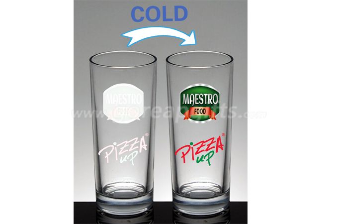 Creative 350ml cold color changing glass mug 