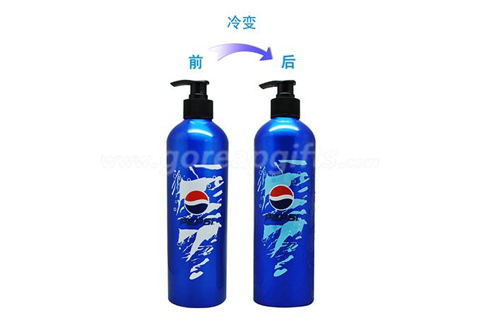 600ml cold color changing aluminum water bottle ,magic mug pepsi brand 