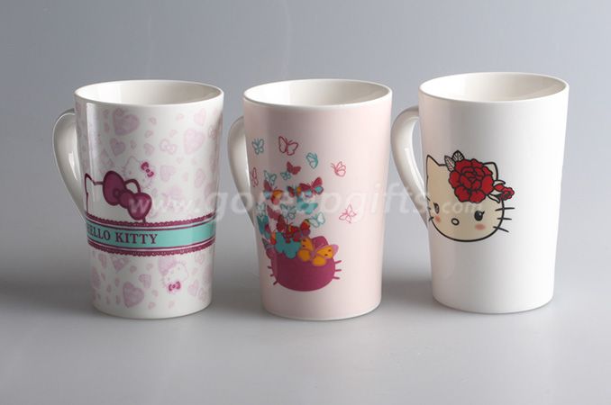 New Design Wholesale Bulk White Ceramic Coffee Mug Promotional Customized Ceramic Mug HELLO KITTY