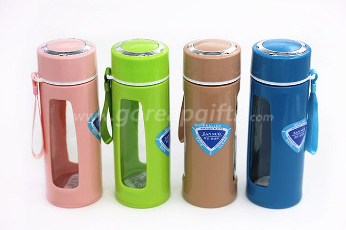 480ml Food grade glass water bottle custom BPA free