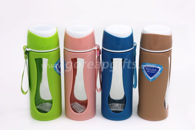 480ml two-layer protective plastic glass water bottle 