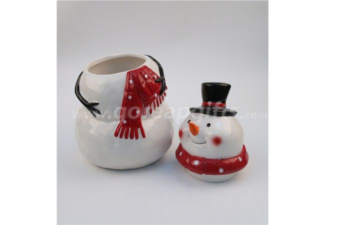 Creative snowman cereamic mug with lid 