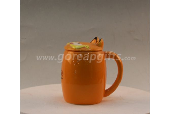 Creative shape 16OZ ceramic mug with lid 