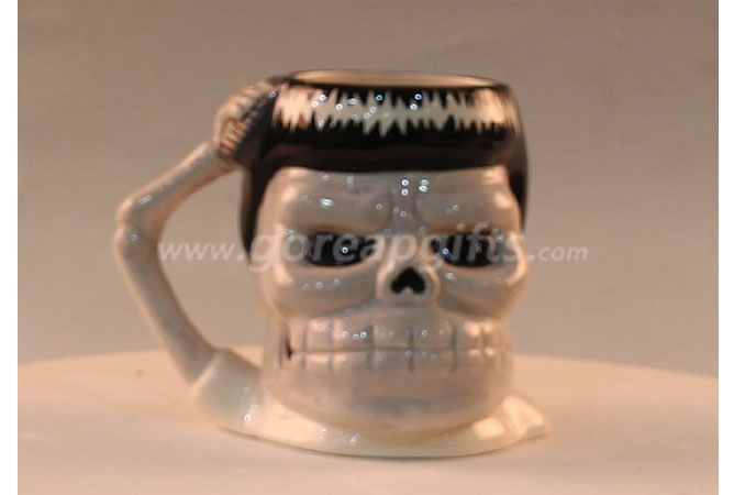 Skull shape ceramic coffee mugs