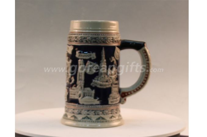 20oz Ceramic beer mug with 3D design 