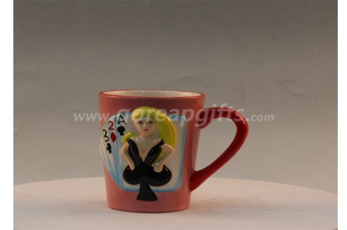 Creative Porker cards 3D  ceramic coffee mug 