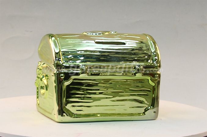  Electroplated money box Ceramic money box,ceramic piggy bank,ceramic coin bank