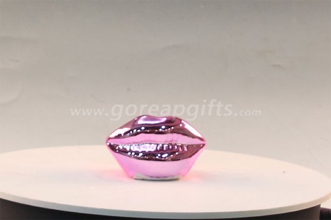 Rose  lips  electroplating ceramic piggy money bank