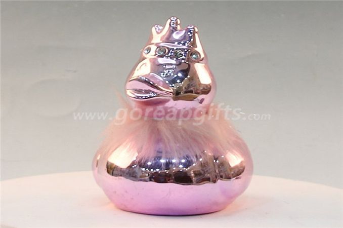 Pink duck Ceramic Electroplating Piggy Bank