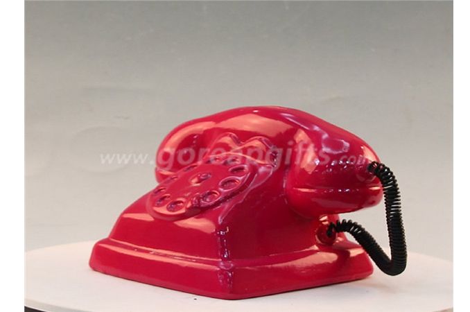 Red  telephone Ceramic Electroplating Piggy Bank