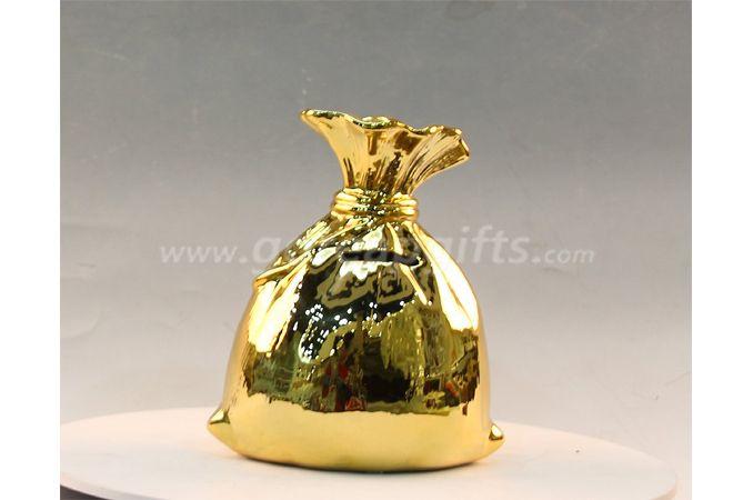 Gold bag  Ceramic Electroplating Piggy Bank