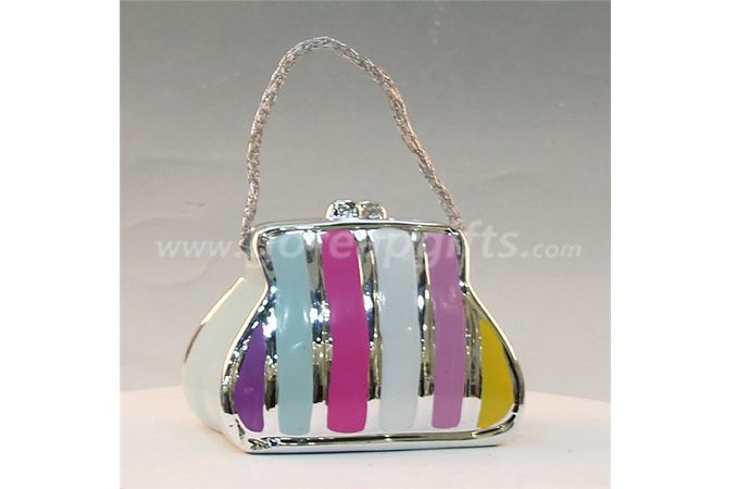 Bag electroplated ceramic  money box piggy bank ceramic coin bank