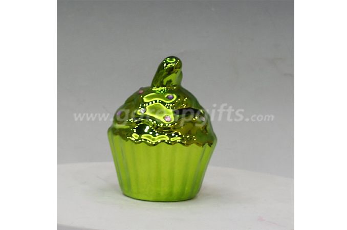 Green cake Ceramic Electroplating Piggy Bank