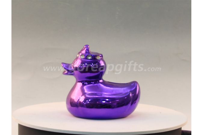 Puple duck electroplated ceramic  money box piggy bank ceramic coin bank