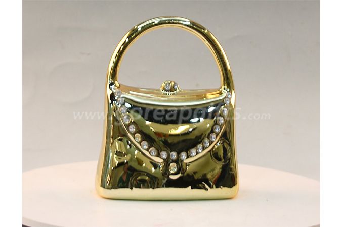 Gold bag electroplated ceramic  money box piggy bank ceramic coin bank