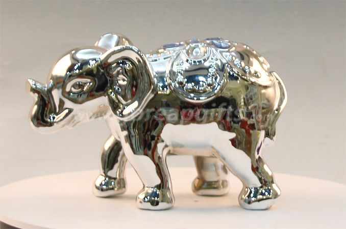 Goldbull chrome plated ceramic piggy coin bank as advertising gift