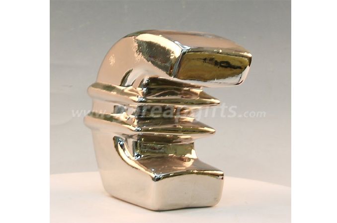 Gold symble electroplated ceramic  money box piggy bank ceramic coin bank