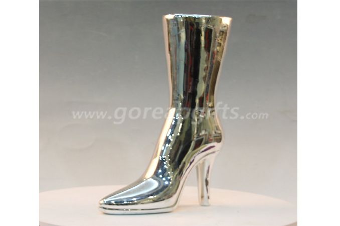 Lady boots electroplated money box Ceramic money box,ceramic piggy bank,ceramic coin bank