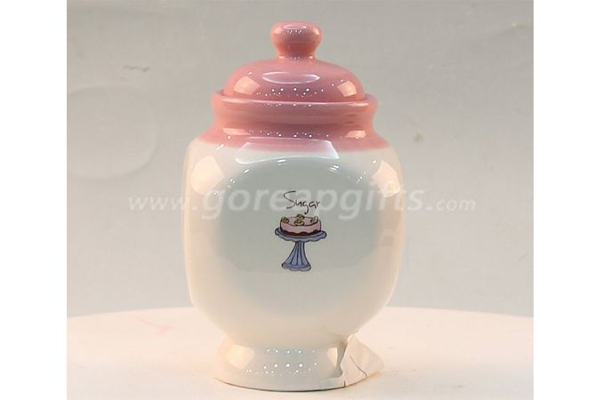 Ceramic storage Tea Coffee Sugar jars With Lid