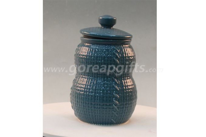 Ceramic stoneware cookie gray mini tea coffee sugar jar factory