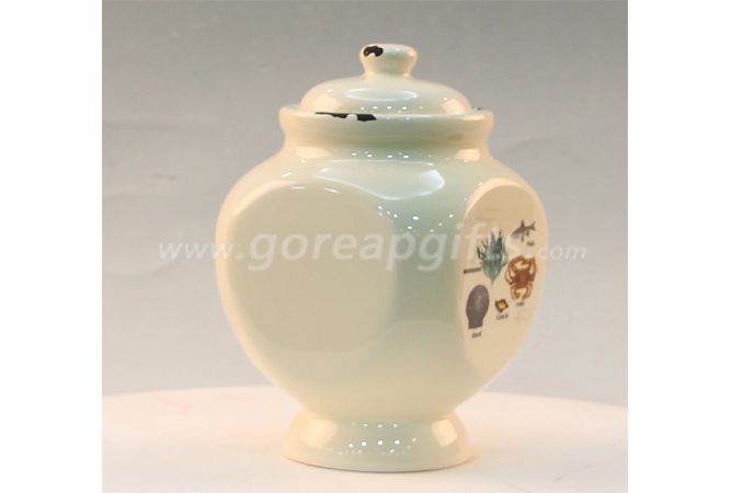 Home Decoration white ceramic jar for food candy sugar cookies