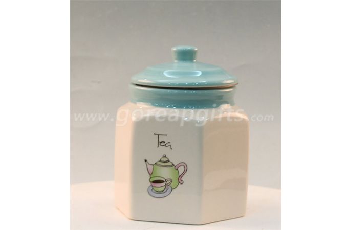 Foodsafe Home Decoration white ceramic jar for food candy sugar cookie