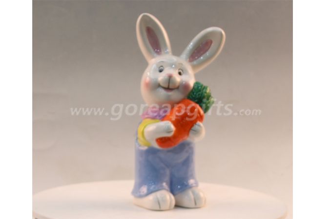 Lovely rabbit home decoration ceramic ware 