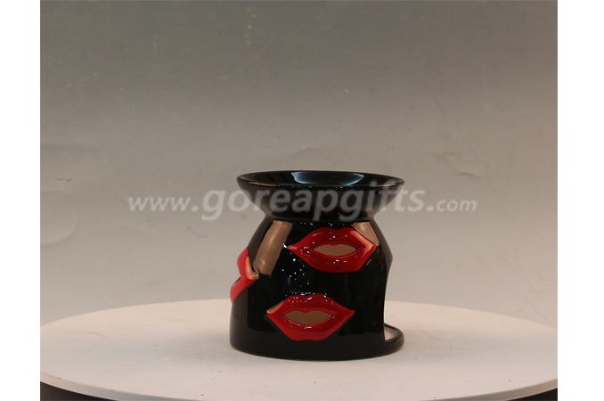 Black glazed candle holders home decoration ceamic ware 