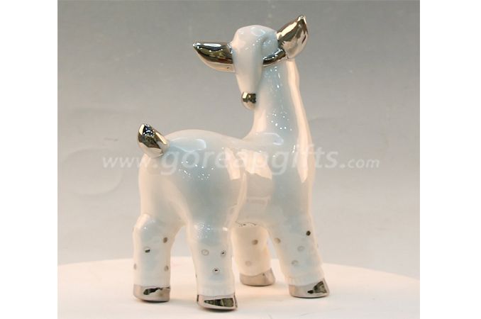 electricplated lamb cereamic ware home decoration 