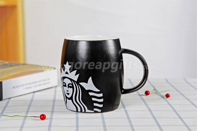 Black glazed starbuck ceramic coffee mugs factory produce