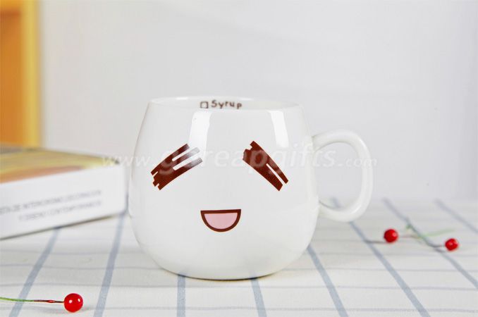 Personality ceramic cute expression mug 300ml customized milk coffee cup 