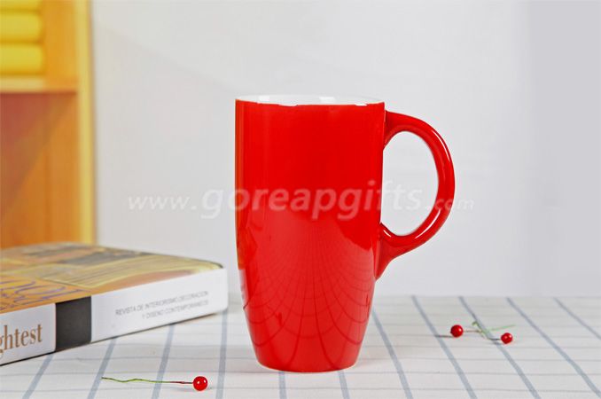 20OZ red  glazed   ceramc coffee mug 