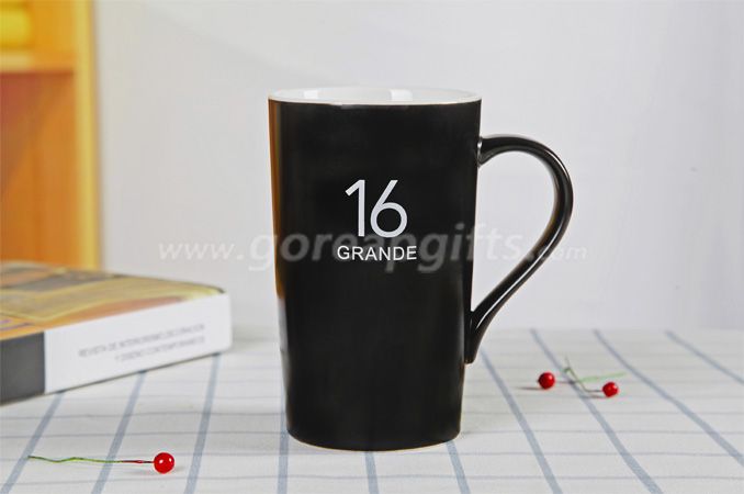 20OZ  black glazed ceramic coffee mugs factory produce 