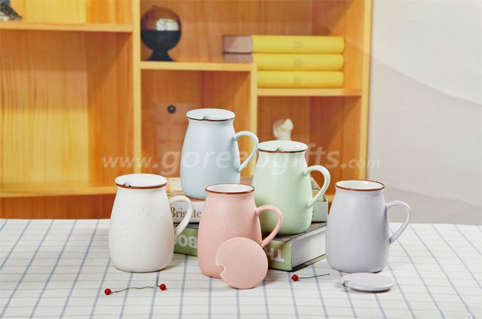 Factory Colorful imitated Enamel yogurt  mug made of Ceramic, creative Advertising mugs