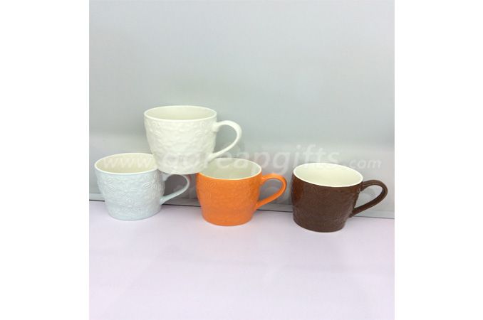 2018 New Best Fine Ceramic Embossed Coffee Mugs Porcelain Water Milk Mug