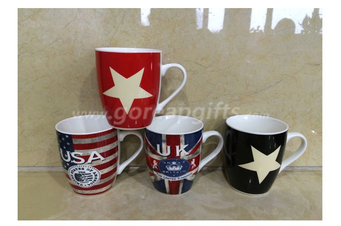 National flag ceramic coffe mugs ceramic ware 