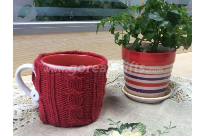 New Fashion Customize Knit Crochet Mug Cozy