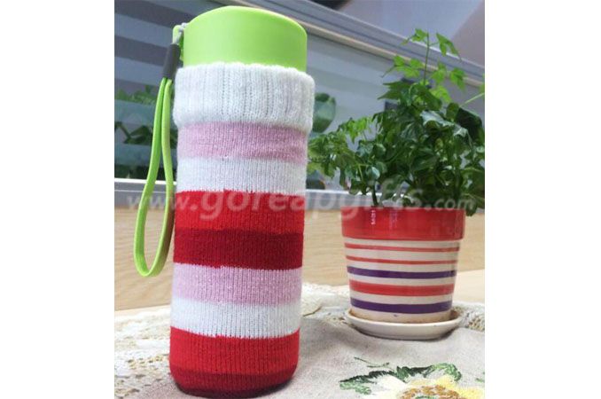 Wholesale knitted sleeve  glass mug with glass  mugs warmer 