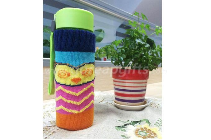 Wholesale knitted sleeve glass mug with glass mugs warmer 