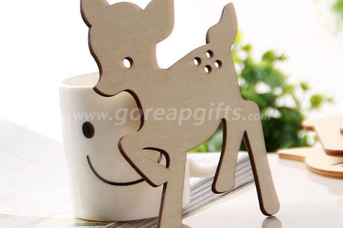 Deer shape Wooden Ceramic Cork Mug   Coasters