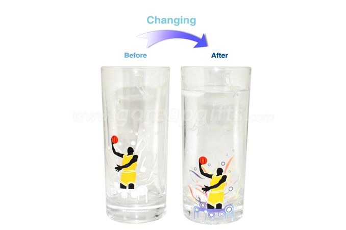 Promotion magic cold color change water glass cup