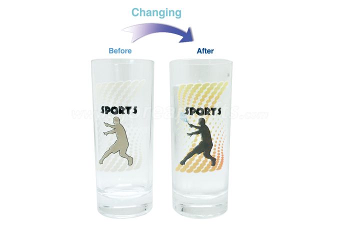 Promotion magic cold color change water glass cup