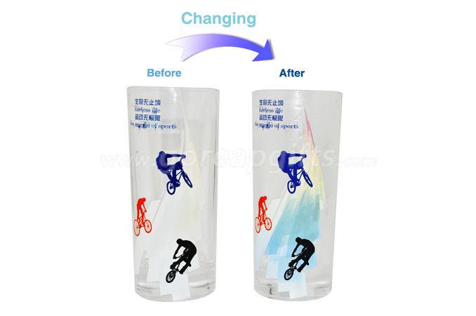 promotion magic cold color change water glass cup