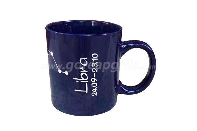 12OZ embossed black glazed ceramic mug with customized design 